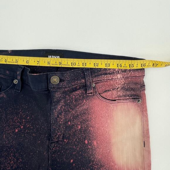 Hudson Women's Nico Super Skinny Midrise Jeans, Sz. 32 Artsy Cosmo Tie Dye Edgy - Picture 15 of 16